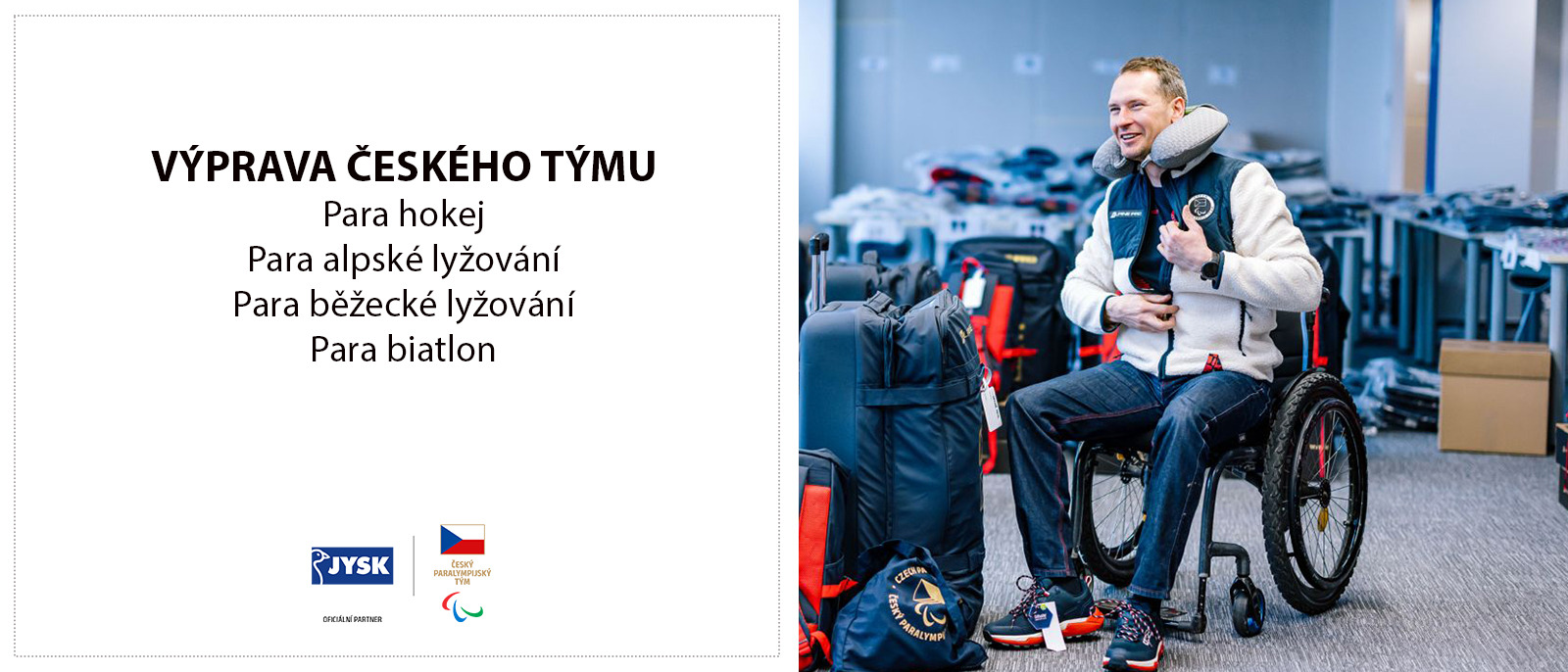 JYSK je oficiálním partnerem Českého paralmypijské týmu