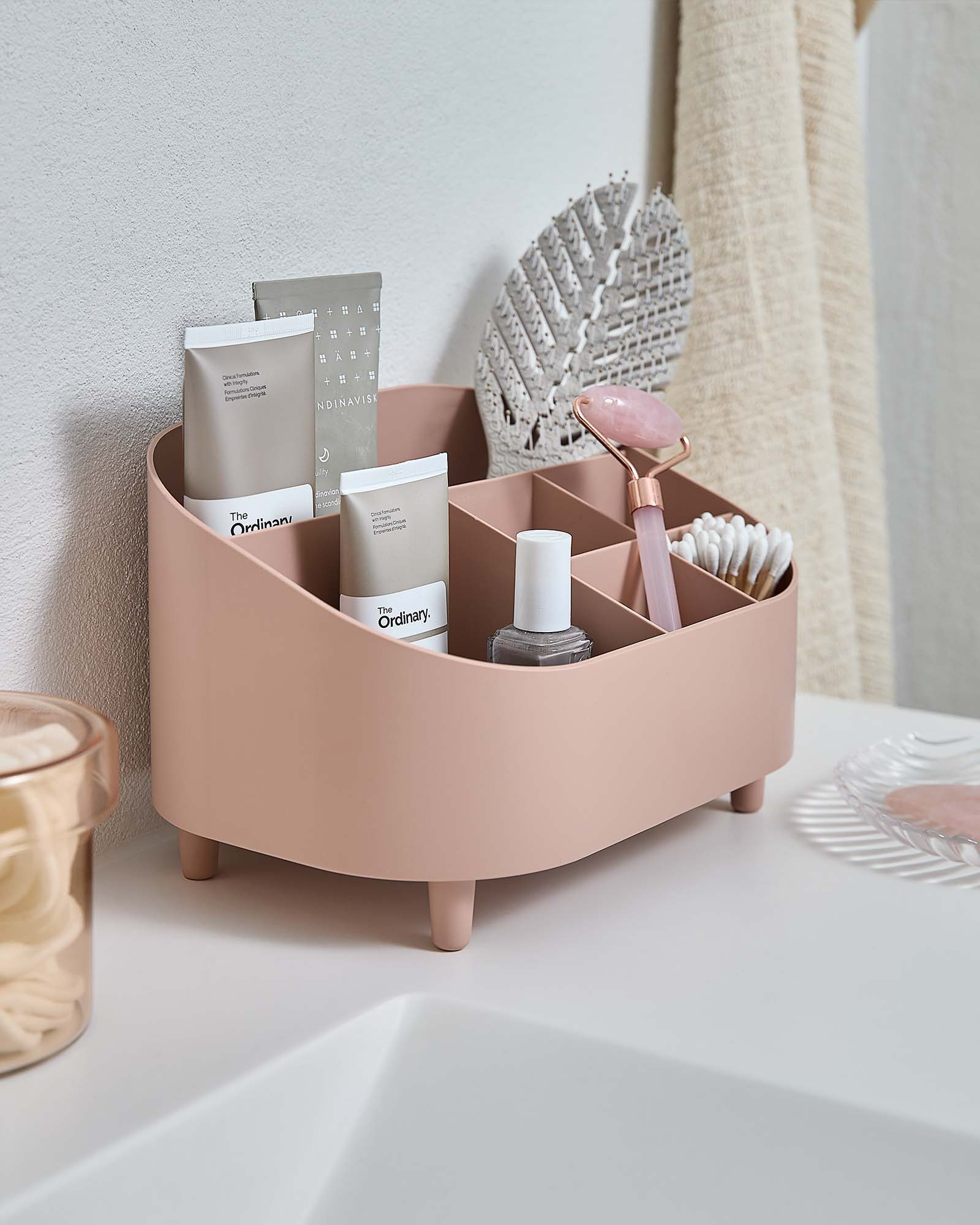 Organizér na make-up HUSUM Malý organizér na make-up ve světle růžové barvě