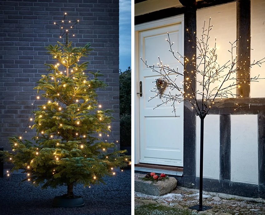 Vánoční stromek se světýlky a světelný stromek