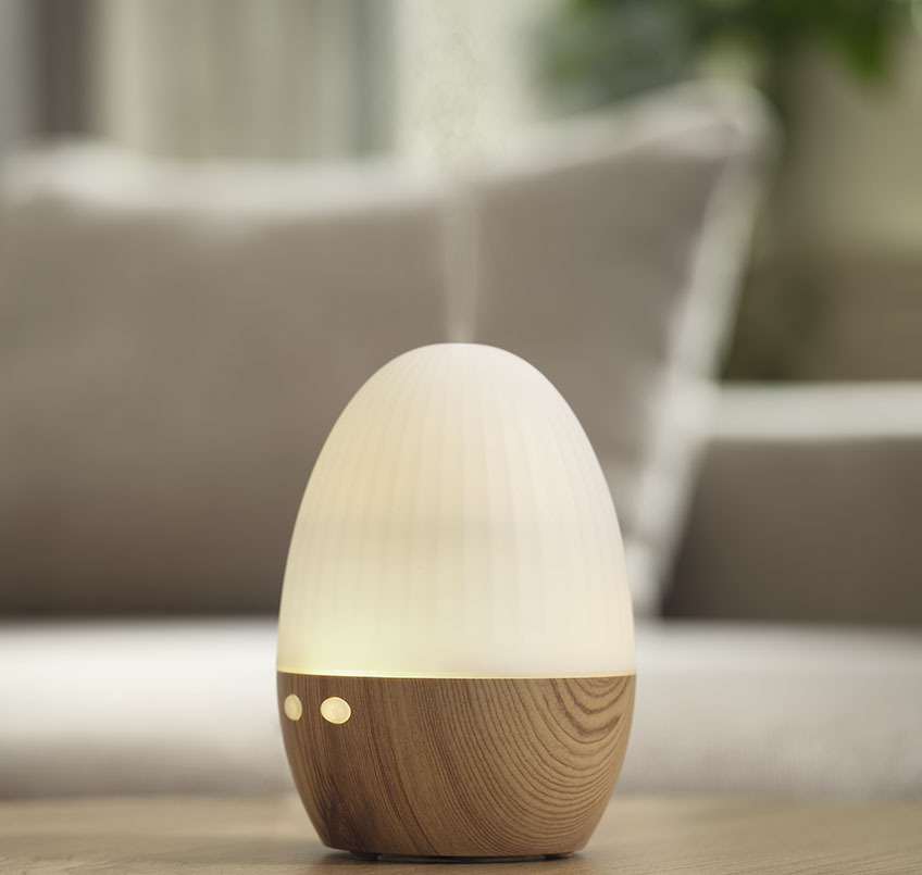 Along with LEON essential oils, HANNES diffuser spreads a wonderful, dim light, a lovely scent, and a pleasant humidity White diffuser lamp