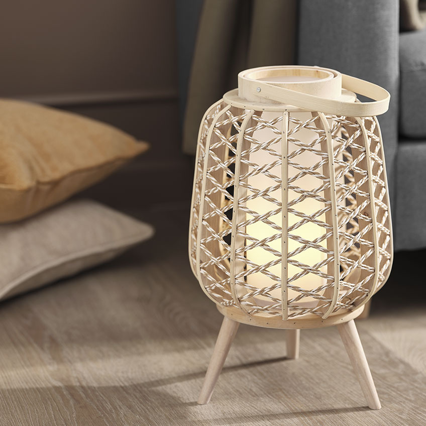 KLEMENS battery lamp Battery lamp made from bamboo and paper